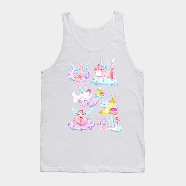 Peach Fruit Angel Animals Tank Top by saradaboru